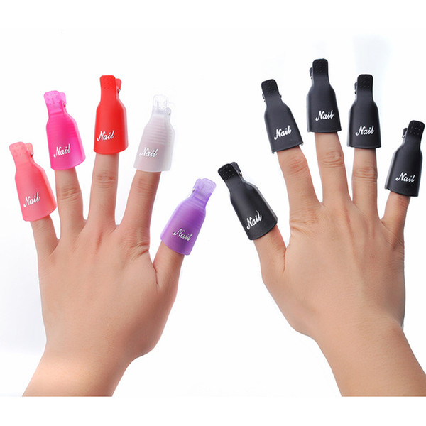 10 Pcs/set Nail Art Plastic Gel Nail Polish Remover Soak Off Cap Clip UV Gel Polish Wrap Tools Fluid