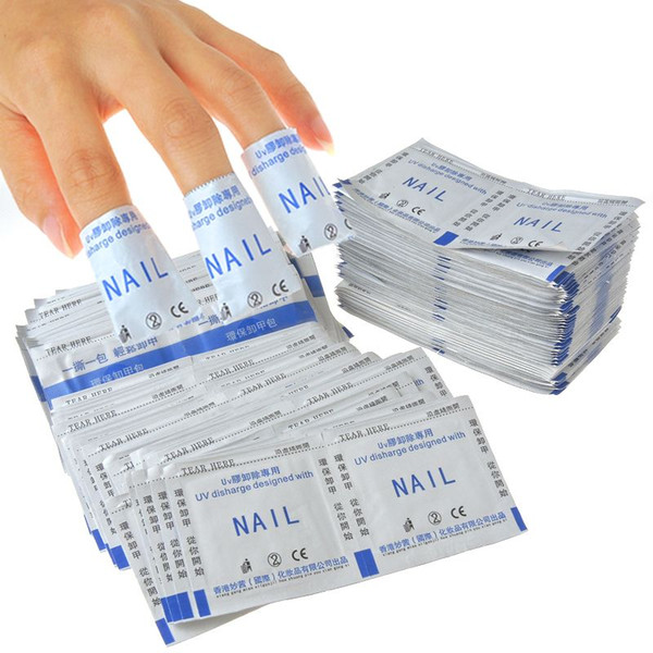 200Pcs Nail Gel Lacquer Polish Foil Remover Wraps with Acetone Nail Gel Remover