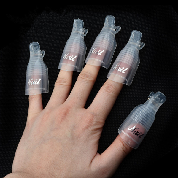 10 Pcs/set Plastic Acrylic Gel Nail Polish Remover Soak Off Cap Clip UV Gel Polish Wrap Clip Cap Nails Nail Tools