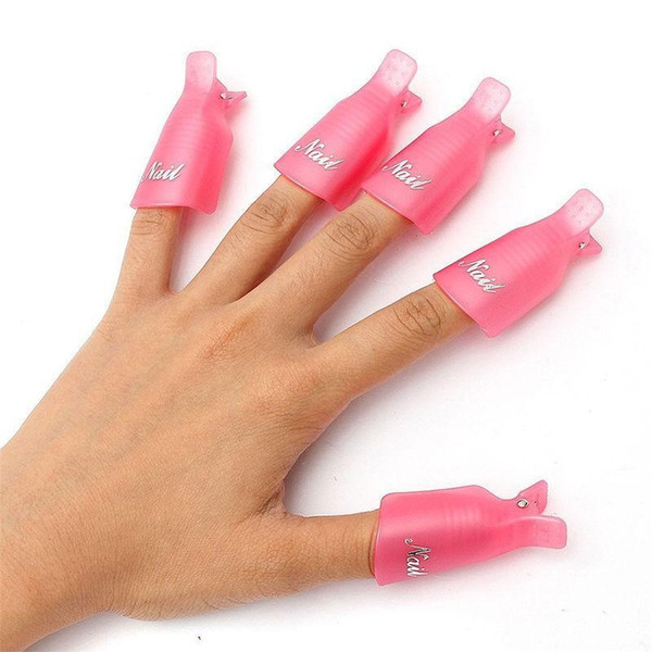 10pcs/lot Plastic Nail Art Soak Off Cap Clip UV Gel Polish Remover Wrap Nail Tools Cleaner Soakers Set For Nails