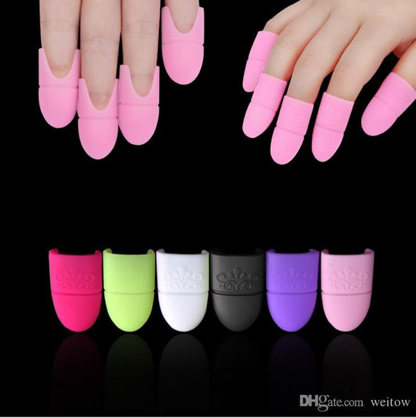 Nail Art Polish Remover Wrap Cleaner Superior Clip Caps Nail Soft Silicone Unloading Set Nail Removal Clips Unloading Tool 10 pcs