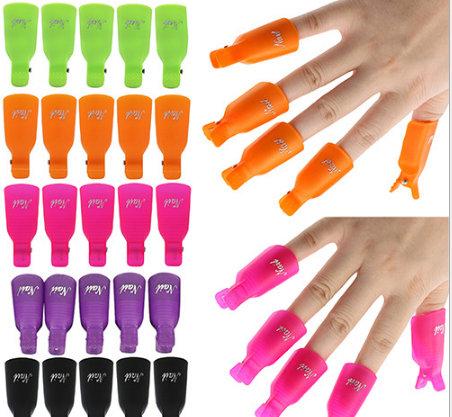 Fashion Hot 10Pcs/Set Plastic Nail Art Soak Off Cap Clip UV Gel Polish Remover Wrap Tool