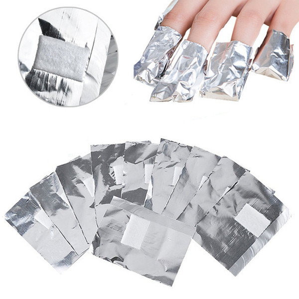 Aluminium Foil Nail Art Soak Off Acrylic Gel Polish Nail Removal Wraps Remover Makeup Tools 100Pcs/set RRA618