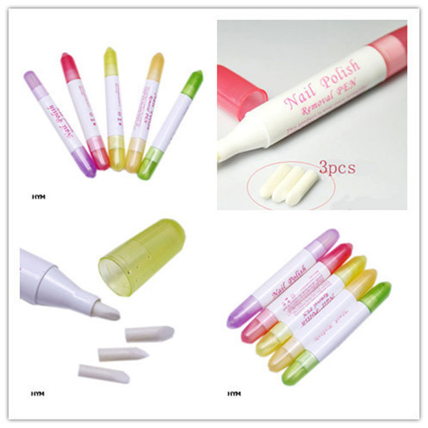 Hot Manicure Nail Art Polish Corrector Remover Cleaner Pen + 3 Replacement Tips free shipping DHL 4006