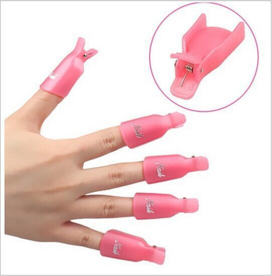 Fashion Hot 10pcs/lot Plastic Nail Art Soak Off Cap Clip UV Gel Polish Remover Wrap Tool Gofuly