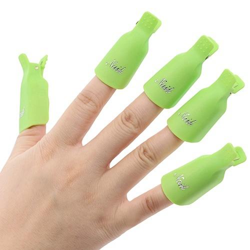 Nailpolishremover 10Pcs Plastic Acrylic Nail Art Soak Off Clip Cap UV Gel Polish Remover Wrap Tool Popular YF2017