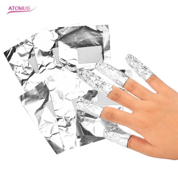 100Pcs/lot Aluminium Foil Convenient Nail Art Soaker Acrylic Gel Polish Nail Removal Wraps Remover Makeup Tool Beauty Nail Care