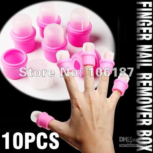 10 x Wearable Salon DIY Nail Acrylic UV Gel Polish Remover Soak Soakers Cap Tool With Box