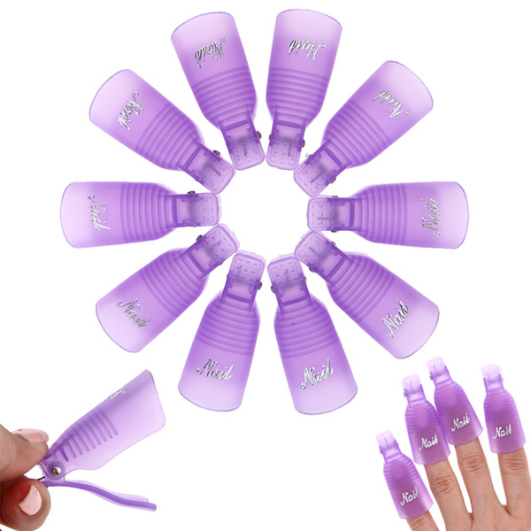 10Pcs/Lot Nail Art Gel Polish Remover Soaker Cap Set Resuable Degreaser Finger Wrap Cleaner Soak Off Clip Manicure Pedicure Kit