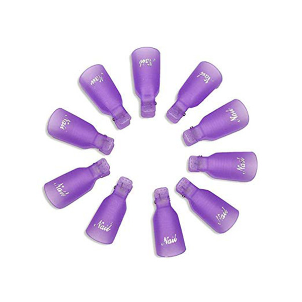 2019 Acrylic Nail Polish Remover Clips, Reusable Nail Art Soak Off Clips Caps Finger Gel Nail Polish Remover Wrap Tool, - Purple, Pink, W