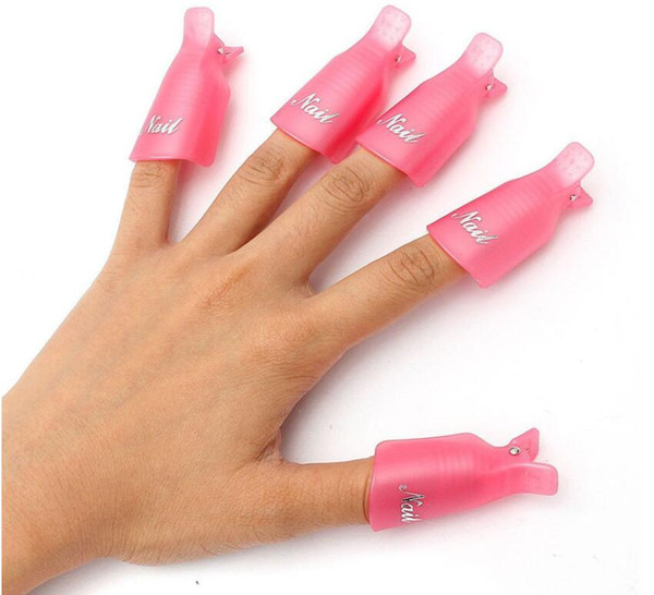 10 Pcs/set Nail Art Plastic Gel Nail Polish Remover Soak Off Cap Clip UV Gel Polish Wrap Tools Fluid Epacket