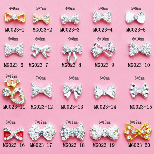 Mix Fashion Nail Stickers Nail Art 3D Alloy Metal Crystal Decoration Diamond Cellphone Rhinestone Glitter Charms Jewelry