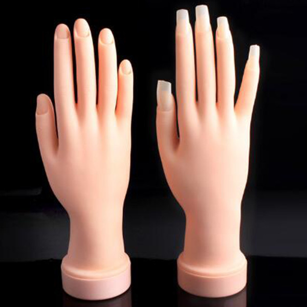 1Pcs Nail Practice Hand Model Flexible Movable Soft False Fake Hands for Nail Art Training Display Model Set & Kit H145