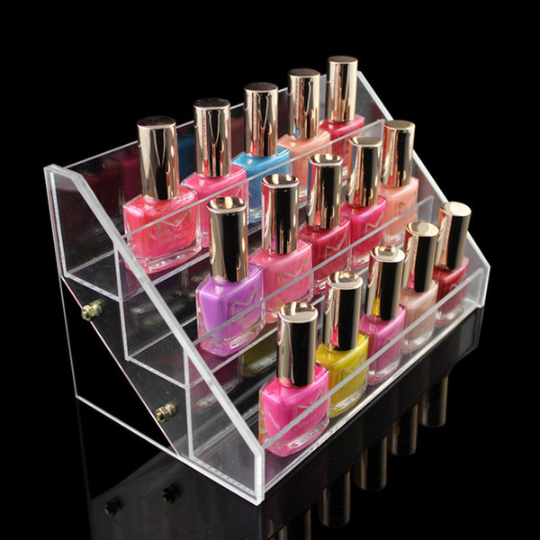 18 bottles of nail polish acrylic nail shop shelves removable transparent cosmetic storage rack