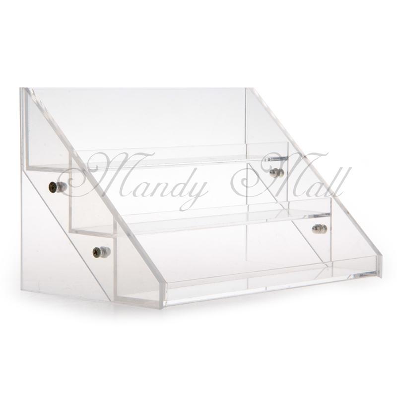 Wholesale-Clear Acrylic Cosmetic Makeup Nail Polish Varnish Display Stand Rack 3 Tiers