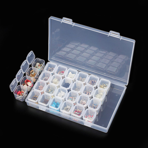 ail Art Tools Showing Shelf 28 Slots Nail Art Rhinestone Box Plastic Transparent Display Case Organizer Holder For Rhinestone Beads Ring ...