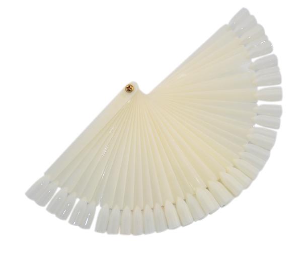 Free Shipping 50PCS Ivory White Plastic Flase Nail Art Tips Stick Display Practice Fan Board&Nail Art Display natural color