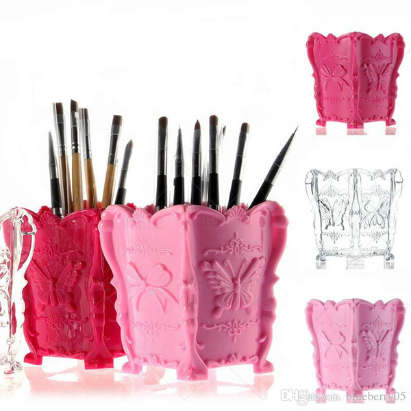 New 3 colors Nail Desktop Storage Case Polish Pen Brushes Box Container Manicure Nail Desktop Tool