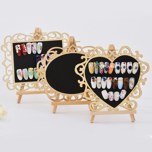 Nail Art Display Board Chart Vintage Wood UV Gel Polish Color Tips Showing Shelf Stand Box Small Blackboard Salon Manicure Tool