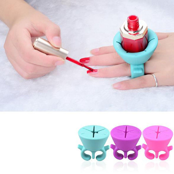 Nail Tools Base Mount Holder Silicone Stand Nail Polish Bottle Holder Display Rack Ring Clip Finger Separator Nail Art Manicure Tool