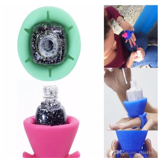 Flexible Durable Wearable Silicone Stand Polish Bottle Holder Display Rack Ring Fit All Fingers Nail Art Manicure Tool Salon 2018122701