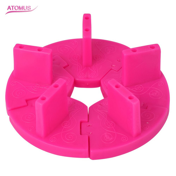 1 Pc Hot Pink Lotus Display Holder Nail Tools Relief Design Nail Art Practice Plastic Tip Stand for Practice Seat Frame Nail Accessories