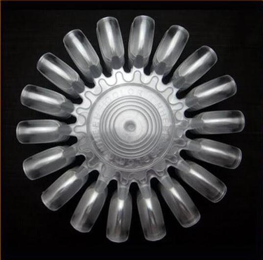 Nail Art Tips Practice Round Wheel Polish Acrylic Display Decoration Clear