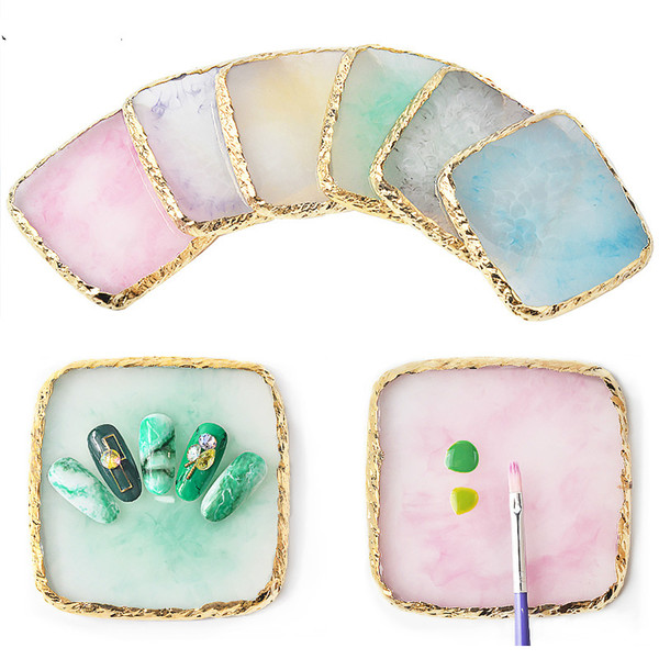 Nail Art Tools Natural Resin Stone Color Palette False Nail Tips Display Board Stand Holder Practice Showing Shelf Manicure