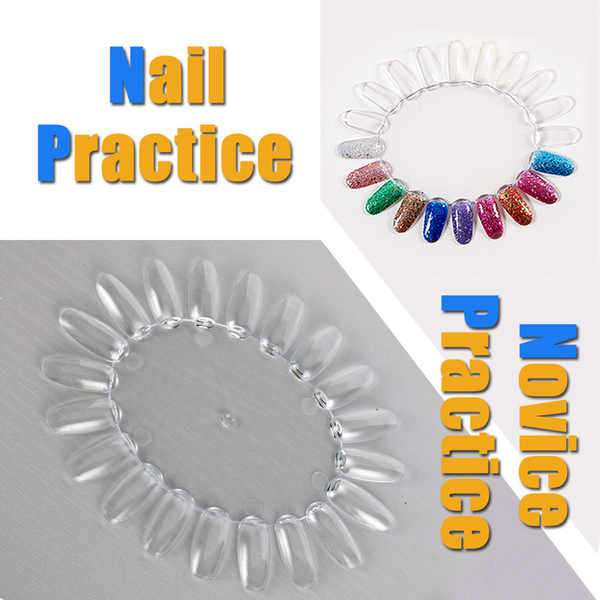 10Pcs Nail template Sunflower-shaped Swatches Color Card Display Board Template for 20 color Transparent Nail Practice Board