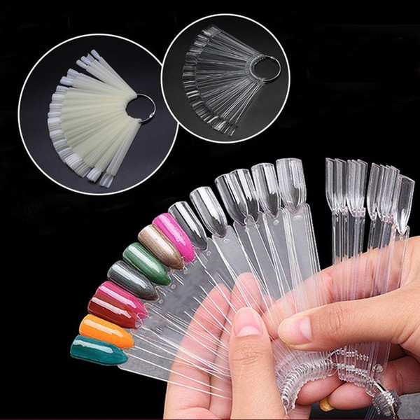 50pcs False Display Nail Art Fan Wheel Polish Practice Board Tip Sticks Decoration Display