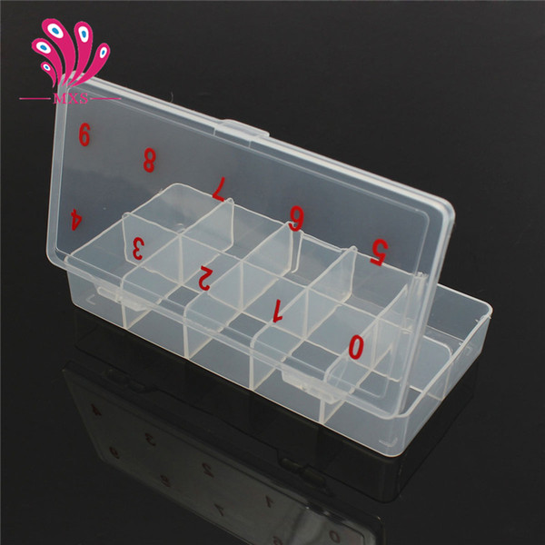 1 Pcs Nail Art Compartment Storage Box Acrylic Clear Plastic Empty False Nails Accessorise Case Container Sewing 10 Empty Cases