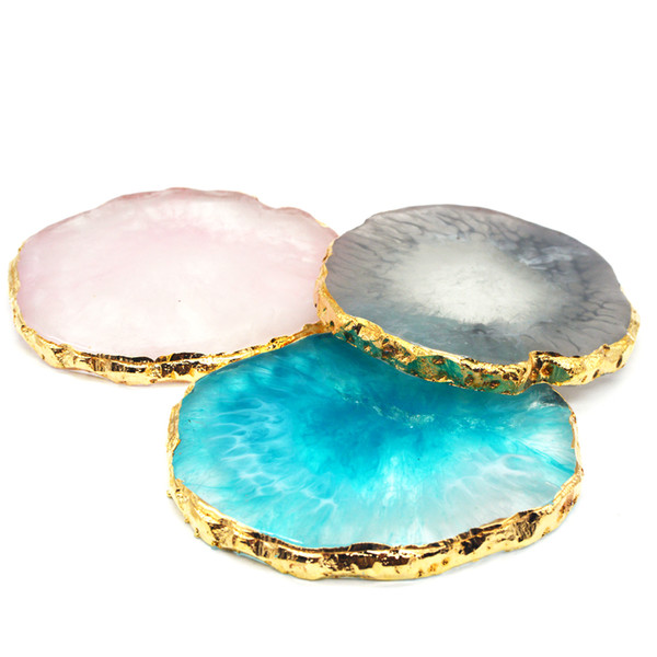 3 Color Resin Nail Art Painting Gel Palette Fashion Golden Edge Polish Agate Mix Stir Gem Plate Manicure Accessory New Tool H120