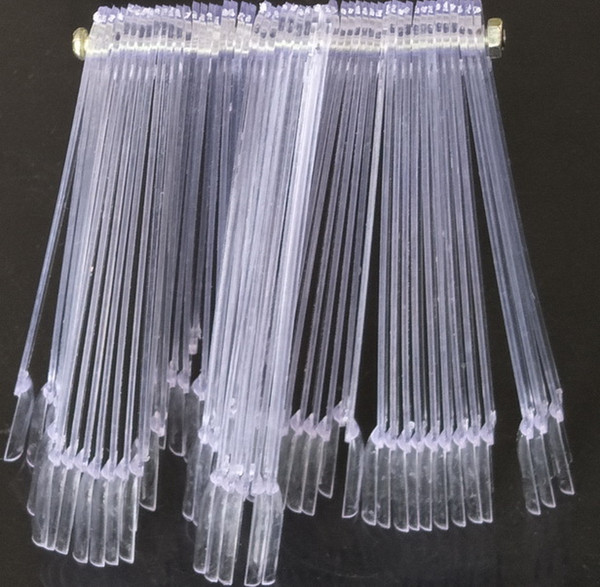 50PCS Transparent Clear False Nail Art Tips Stick Display Practice Fan Board Fake Nail Tools Set