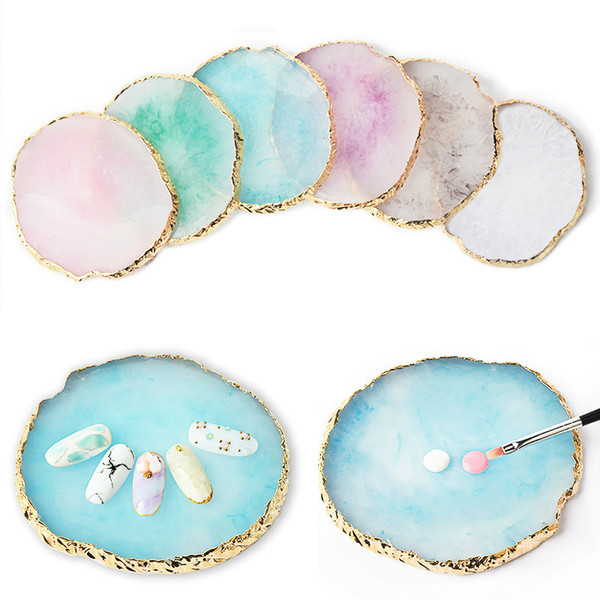 Nail Art Round False Nail Tips Display Board Resin Stone Color Painting Palette Holder Practice Nail Art Tools Manicure Accessories