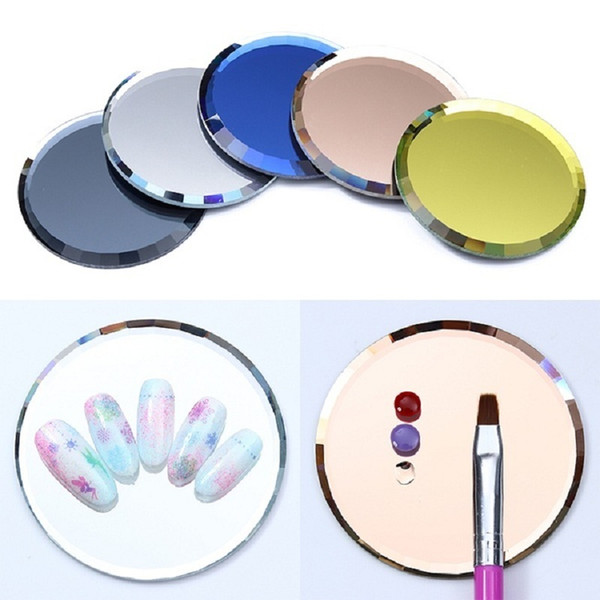 Dual-ended Nail Polish Cream Mixing Spatula Spoon Stick Mirror Glass False Nail Tips Display Board Color Palette