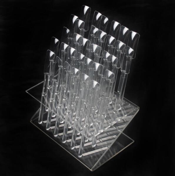 Hot Sale !!! 32 Tips Pop Sticks Nail Art Tips Nail Display Stand Nail Practice Training Tool Removable Rack + Display Plate