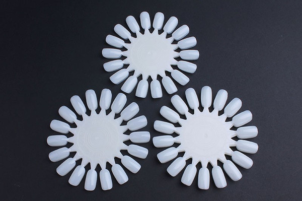 1000Pcs/Lot Wholesale Plastic Flase Nail Art Tips Stick Display Wheel Practice Round Board&Nail Art Display