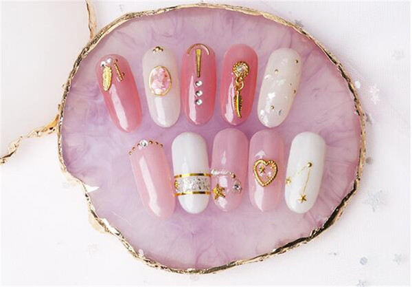 Hot Beauty Salon Natural Resin False Nail Tips Display Board Color Palette Nail Polish Cream Mixing Spatula