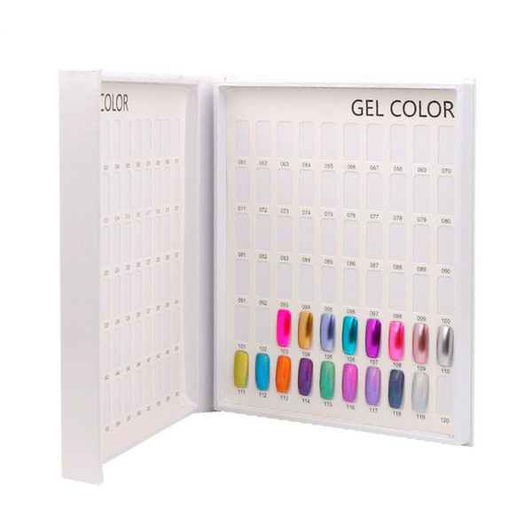 120 Tips Nail Gel Polish Color Display Book Chart Salon Acrylic Gel Nail Display Color Showing Shelf Box Card Chart H012