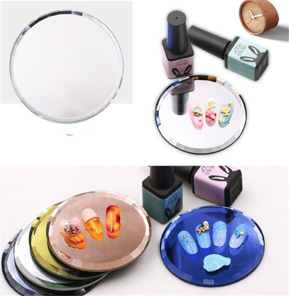 Dual-ended Nail Polish Cream Mixing Spatula Spoon Stick Mirror Glass False Nail Tips Display Board Color Palette