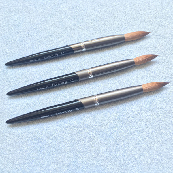 New Arrival 2017 Round Sharp Nail Tool Black Handle #10#12#14#16#18#20#22#24 Pure Kolinsky Professional Painting Nail Acrylic Brush 1pcs