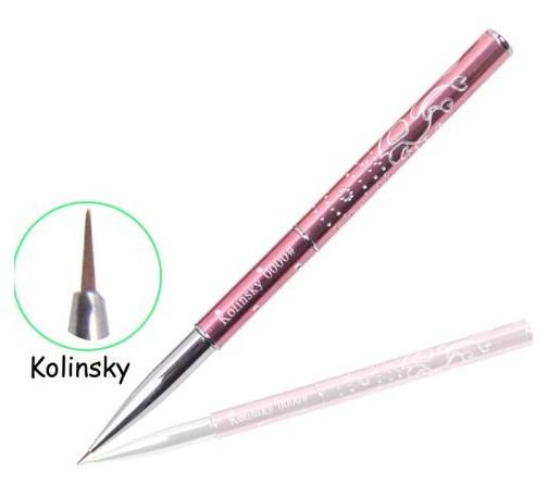 2016 New Arrival Free Shipping 100% Kolinsky Nail Art Brush Art Pen Cute Nail Brush 0# 00# 000# 0000#,total 4pcs/set