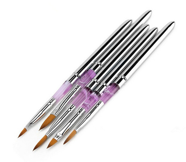 Oval Sharp Acrylic UV Gel Brush Sable Detachable Nail Brush Nail Art Tools #2 #4 #6 #8 #10 #12 #14 Free Shipping