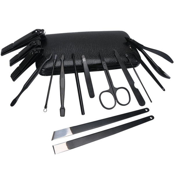 Nail clipper professional manicure set for girls beauty tools 15pcs healthy care tools tweezers scissors free shipping