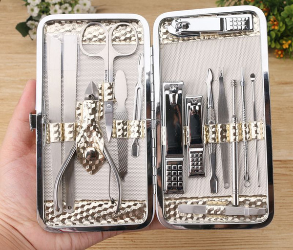 New arrival manicure set for girls nail clippers for men professional tweezers health & beauty tools stainless steel case