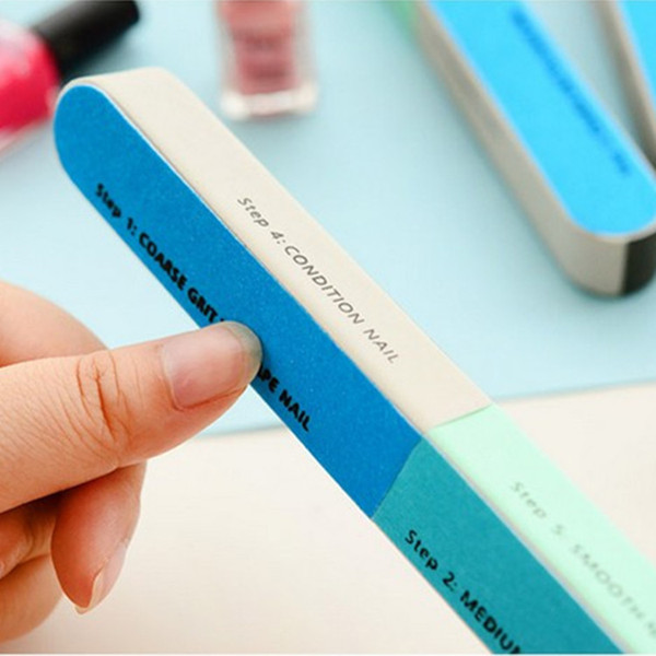 Scrub Nail Files 6 Sides Colorful Pro Nail Article Files Beauty Nail Manicure Art Tools Polishing Block Sanding Nail