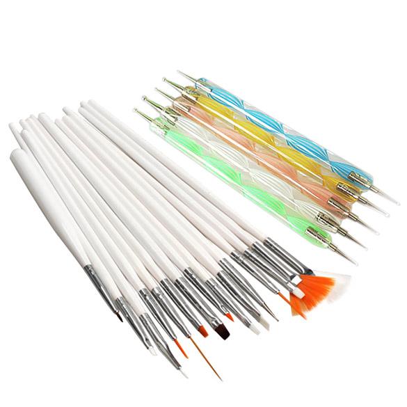 Wholesale- 20pcs Nail Art Design Set Dotting Painting Drawing Polish Brush Pen Tools Nail Polish Art Brush