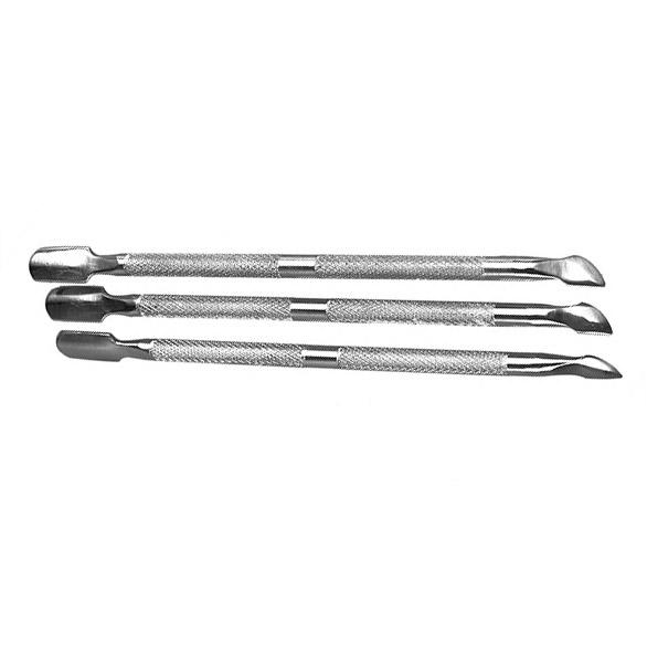 Wholesale- 3PCS Nail File Cuticle Spoon Remover Manicure Trimmer Cuticle Pusher Stainless Steel Nail Tools