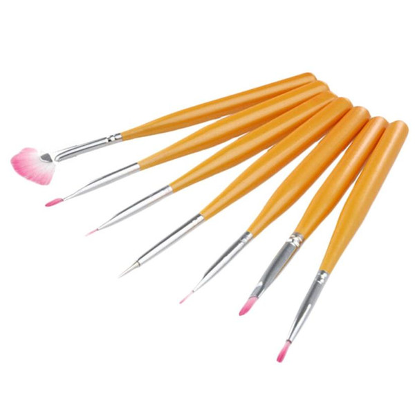 Wholesale- As picture show Perfect for professional nail salon 7PCS Design Painting Dotting Pens Brushes Anne