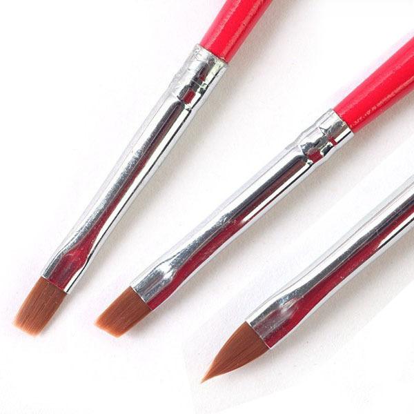 Wholesale- 3pcs Acrylic French Nail Art Pen Builder UV Gel Drawing Painting Brushes Pen Drawing Manicure Styling Tool